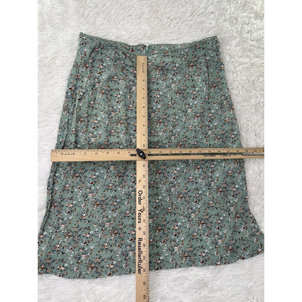 AEROPOSTALE Women’s Green/Blue Cotton Floral Zipper Closure Mini‎ Skirt Size Med - Picture 6 of 6